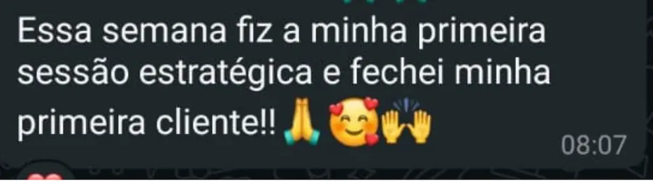 Print real de aluna com resultado tangível na TRILHA — 04